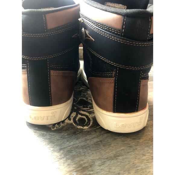 Men's Levis 501 Denim and Leather High Top Sneakers- sz 10.5 - Picture 5 of 12